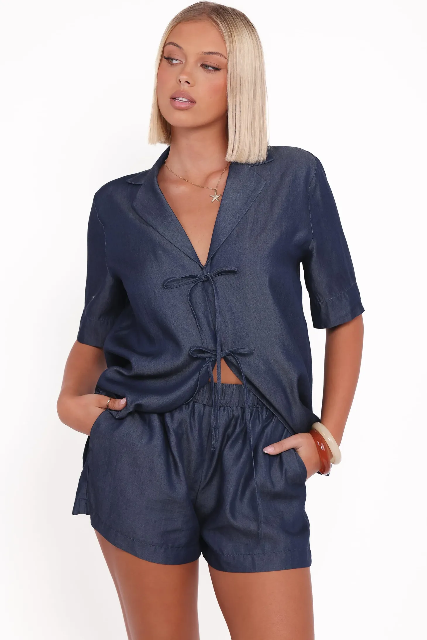 Aaliyah Chambray Shorts