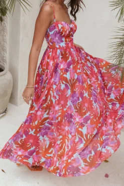 Achanti Pleated Maxi Dress