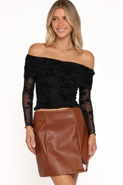 Aerin Off Shoulder Mesh Top