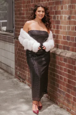 Agnes Strapless Sequin Maxi Dress