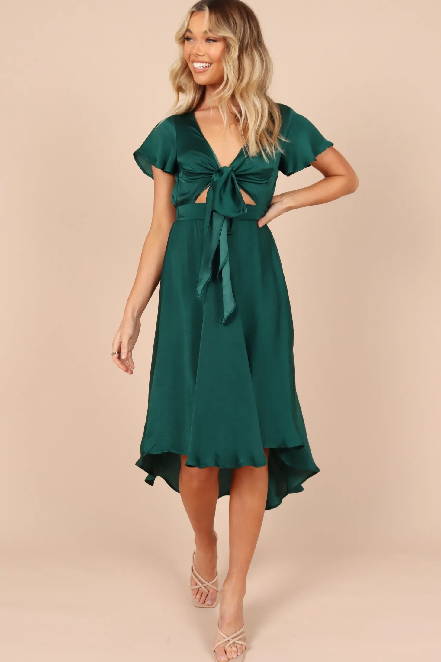 Amanda Hi Lo Tie Front Dress