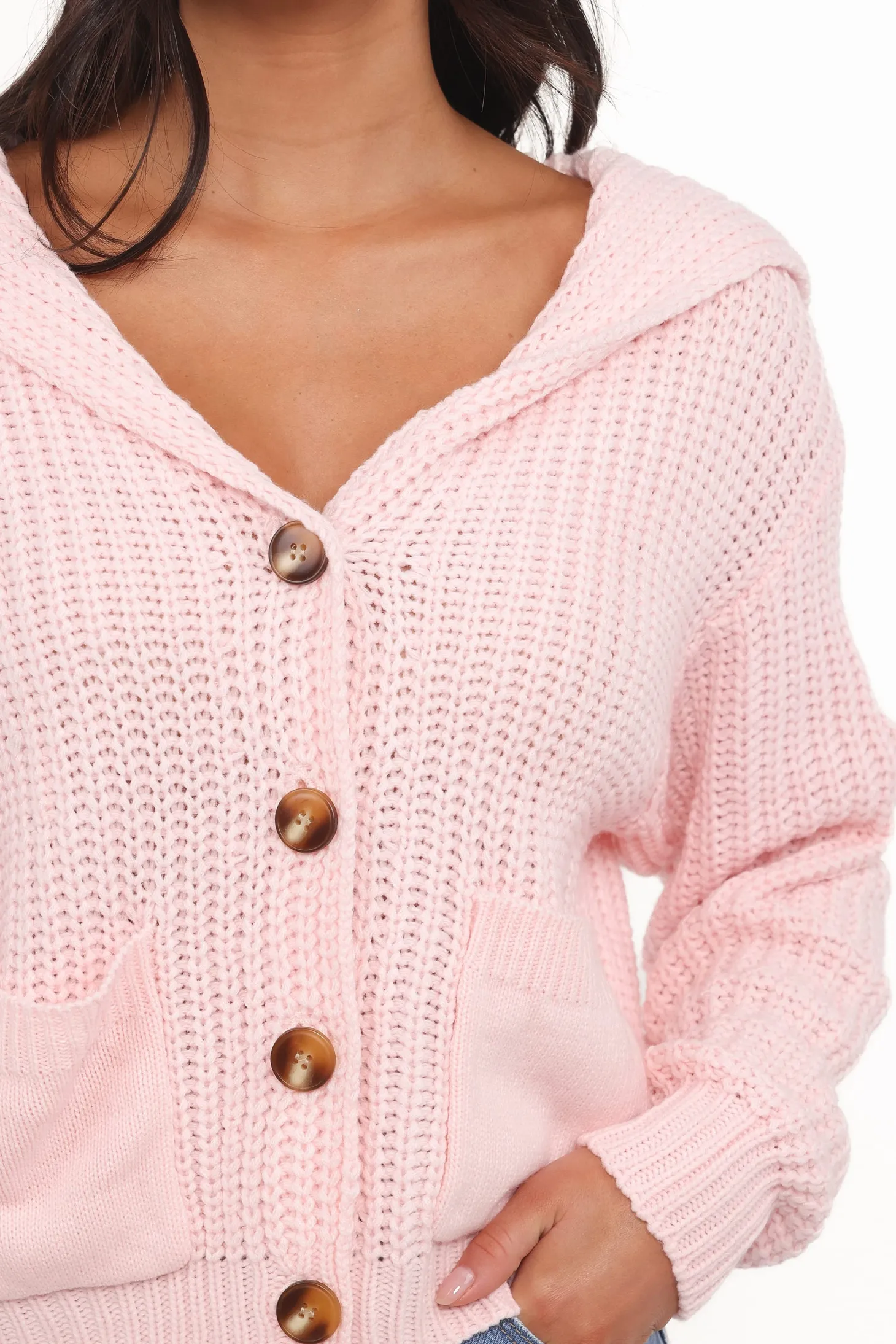 Amelia Oversize Collar Button Cardigan