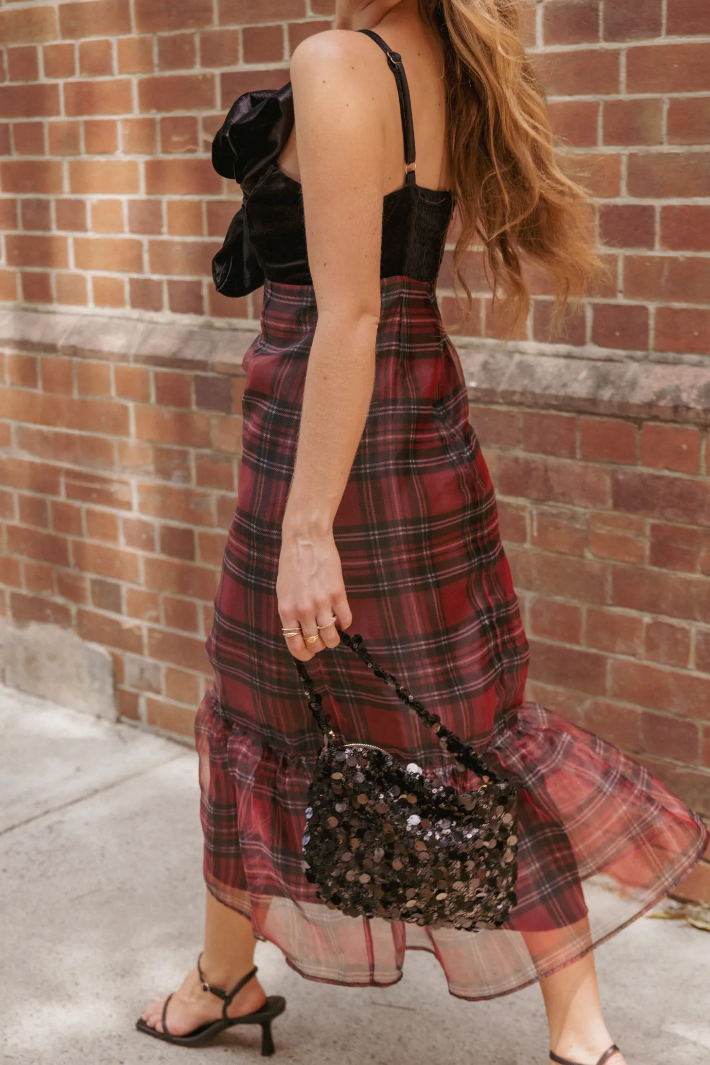 Amelie Bow Front One Shoulder Midi Dress