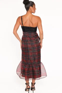 Amelie Bow Front One Shoulder Midi Dress