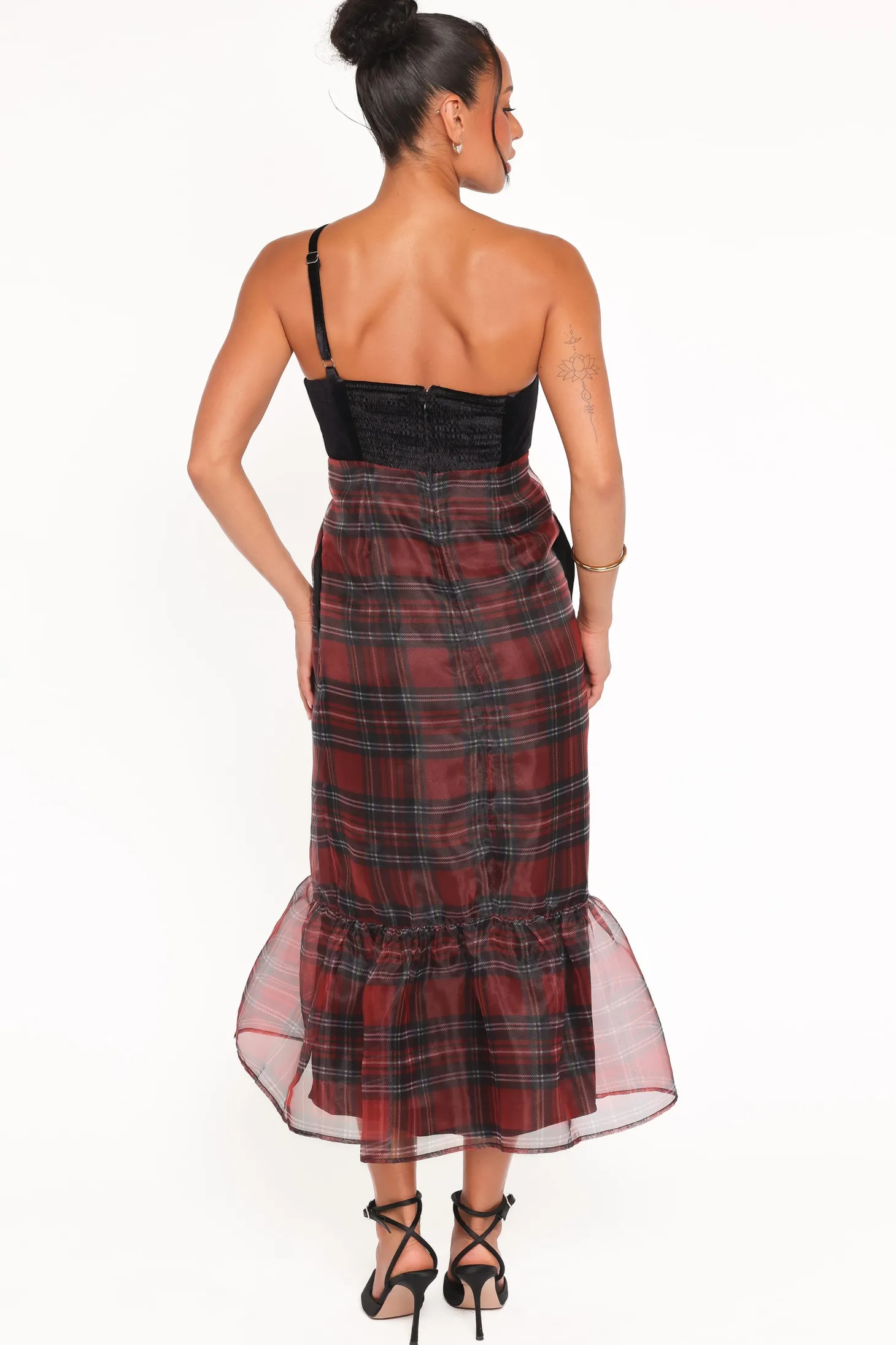 Amelie Bow Front One Shoulder Midi Dress