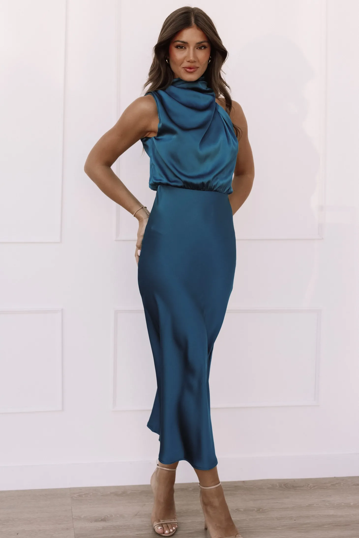 Anabelle Halter Neck Midi Dress