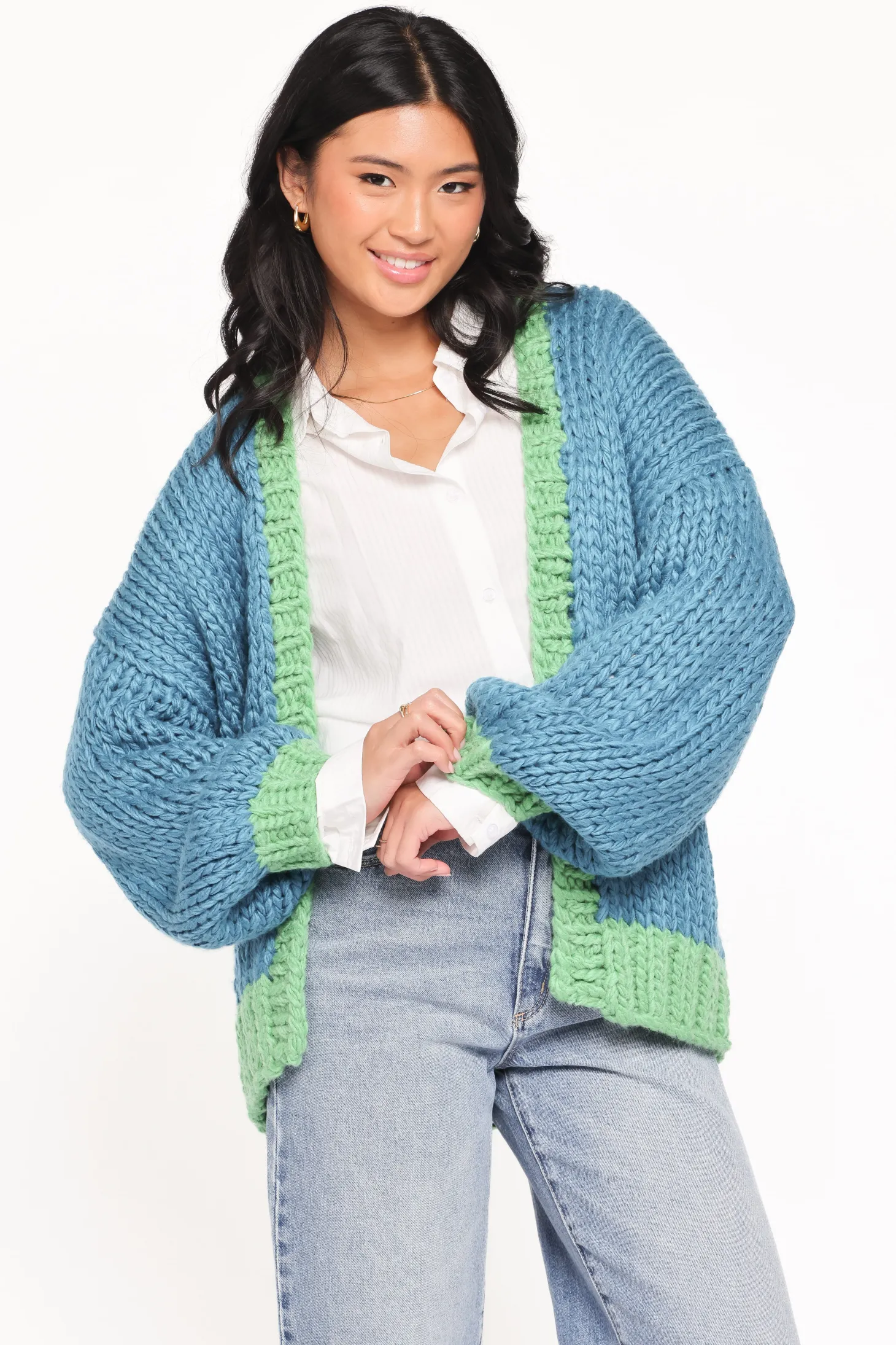 Anige Contrast Trim Cardigan