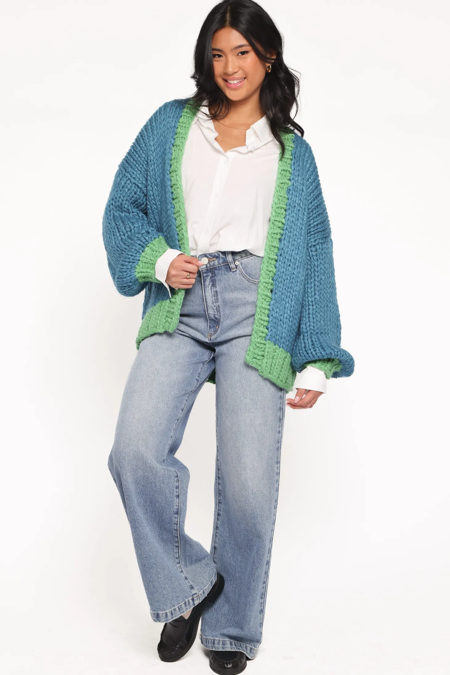 Anige Contrast Trim Cardigan