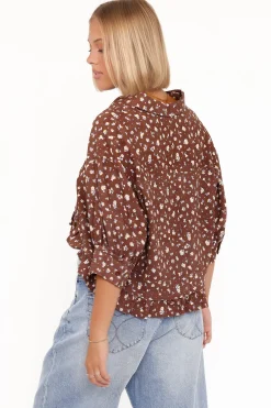 Ashe Cropped Button Up Top