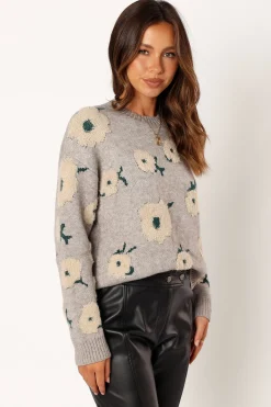 Aubrielle All Over Flower Knit Sweater