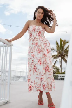 Avania Strapless Midi Dress