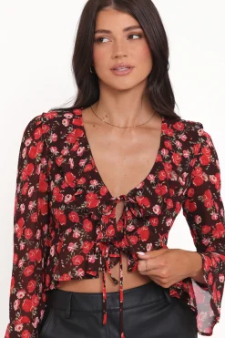 Aveline Chiffon Ruffle Front Top