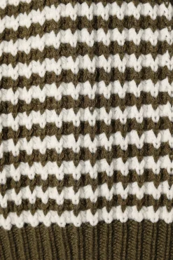 Becca Crewneck Waffle Stitch Stripe Knit Sweater