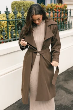 Billy Button Front Trench Coat