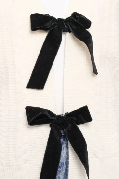 Bree Velvet Bow Cardigan