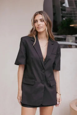 Brielle Short Sleeve Blazer Top