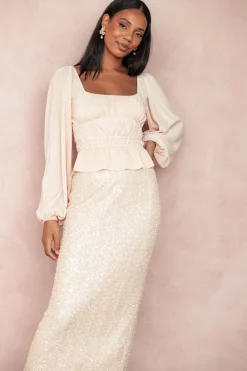 Briellia Sequin Midi Skirt