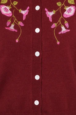 Brittany Placed Embroidery Flower Cardigan