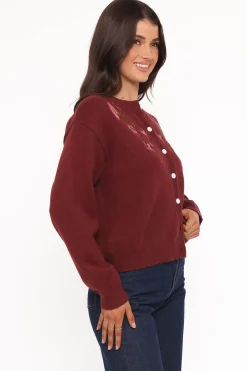 Brittany Placed Embroidery Flower Cardigan