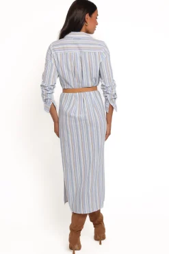 Caprice Long Sleeve Button Down Maxi Dress