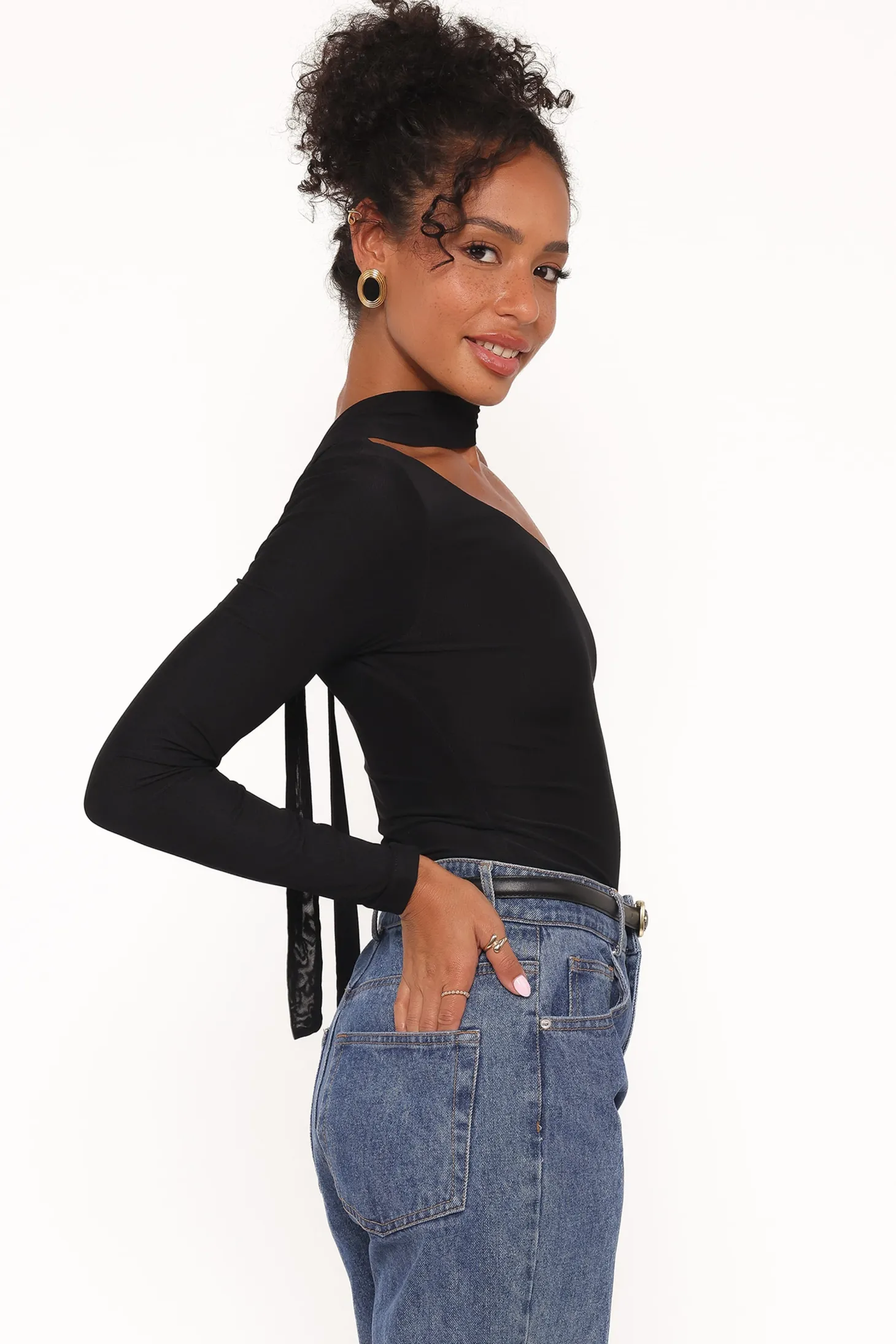 Carlie Mesh One Shoulder Top