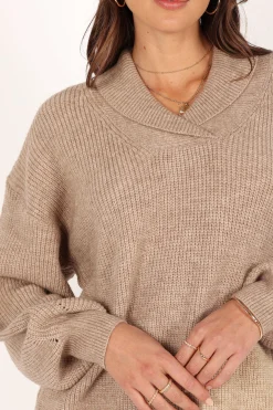 Carly Collar Knit Sweater