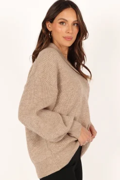 Carly Collar Knit Sweater