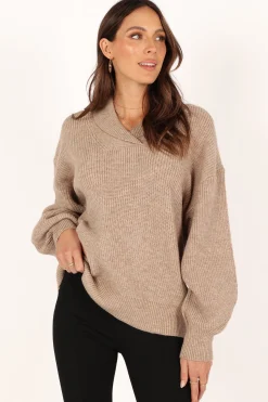 Carly Collar Knit Sweater
