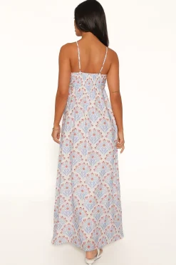 Cascade Halterneck Maxi Dress