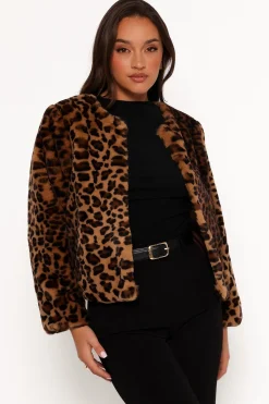 Cassia Faux Fur Leopard Crop Jacket