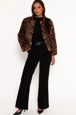Cassia Faux Fur Leopard Crop Jacket