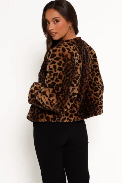 Cassia Faux Fur Leopard Crop Jacket