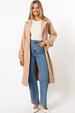 Cayenne Contrast Binding Trench Coat