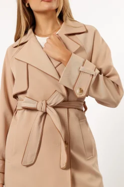 Cayenne Contrast Binding Trench Coat