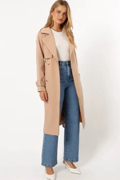 Cayenne Contrast Binding Trench Coat