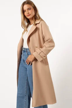 Cayenne Contrast Binding Trench Coat