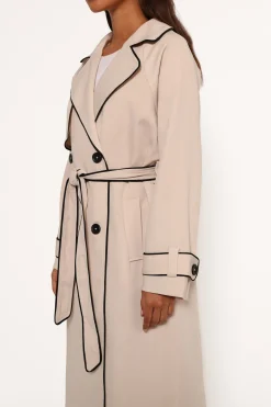 Cayenne Contrast Binding Trench Coat