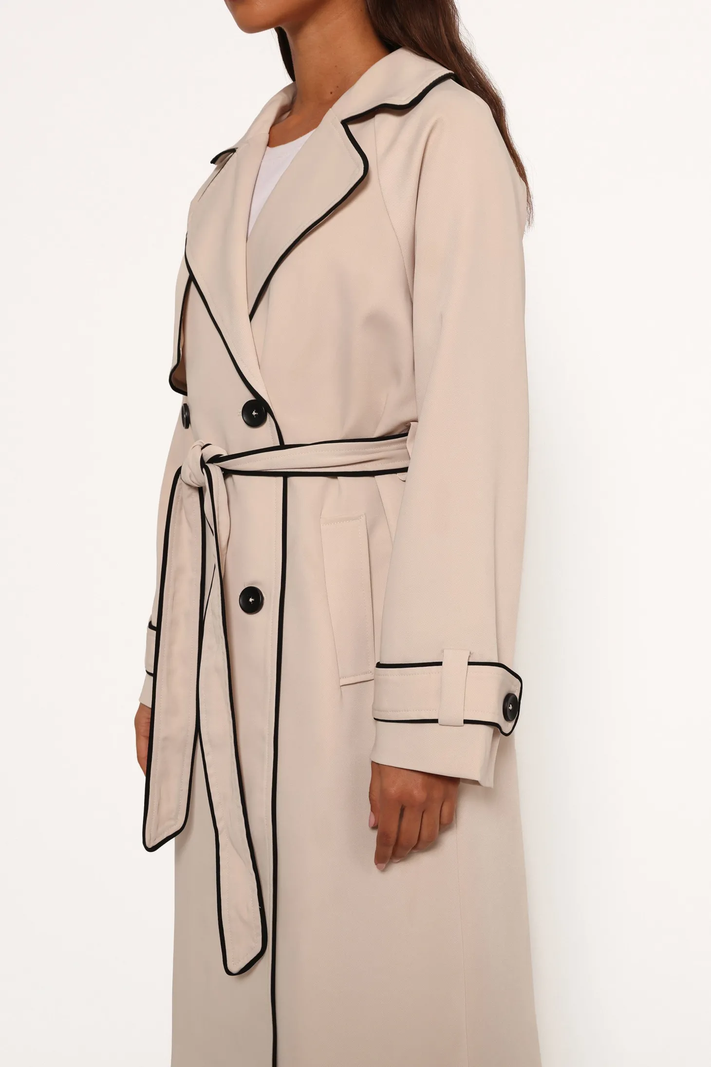 Cayenne Contrast Binding Trench Coat