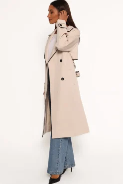 Cayenne Contrast Binding Trench Coat