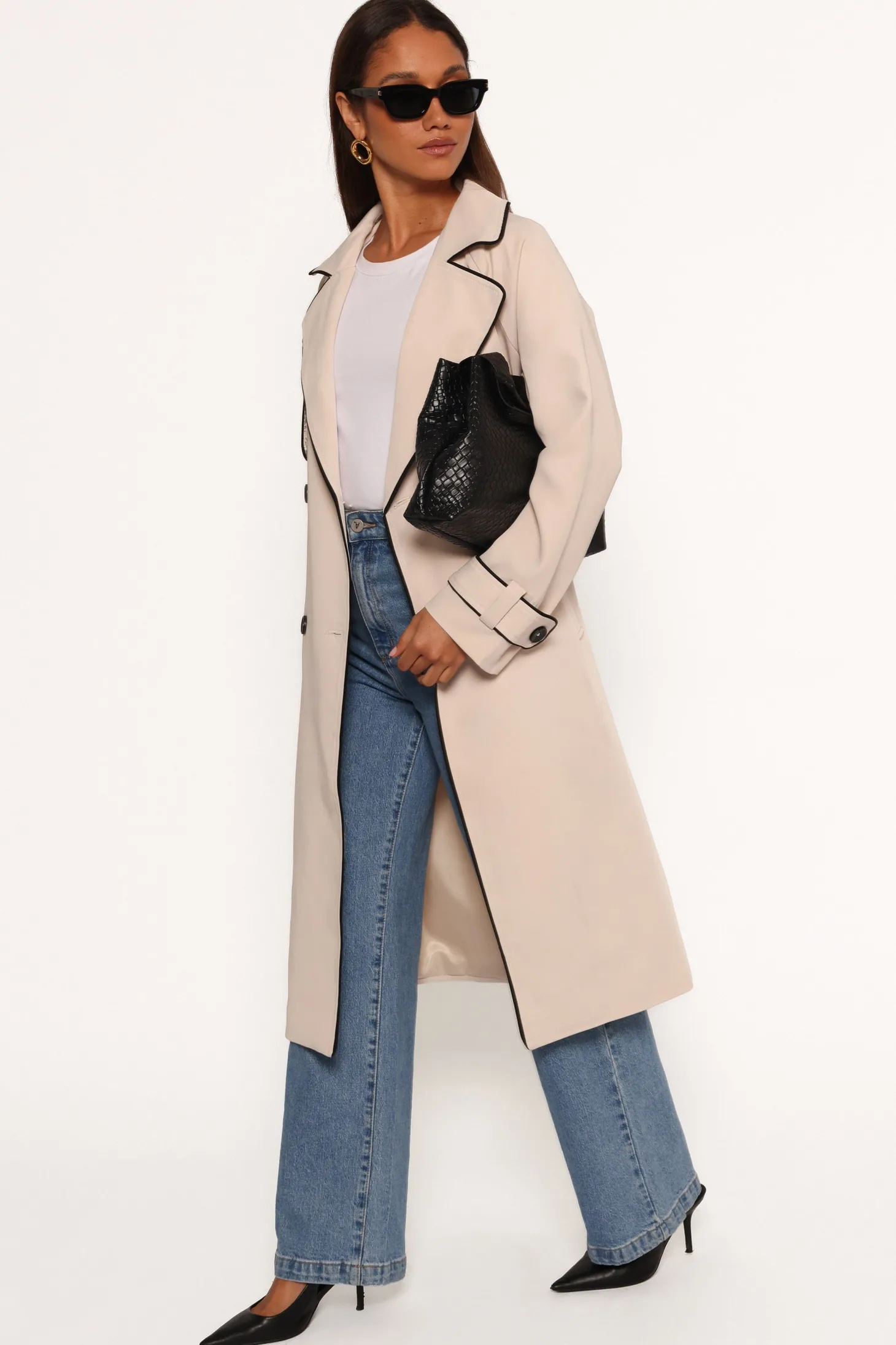 Cayenne Contrast Binding Trench Coat