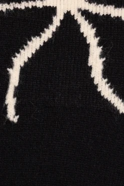 Cecelia Bow Print Mock Neck Knit Sweater