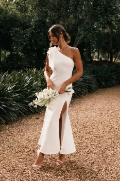 Charmed One Shoulder Midi Dress