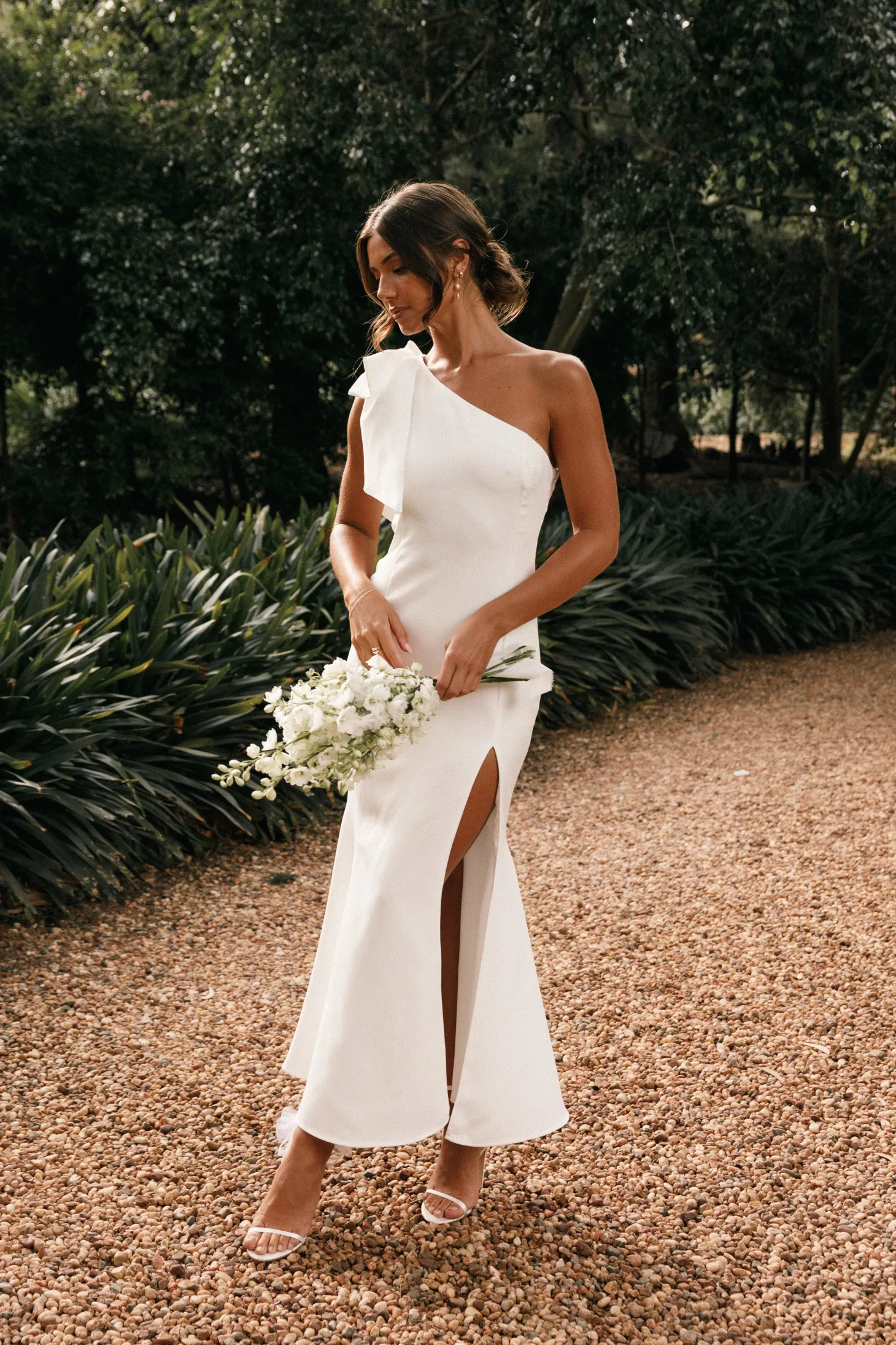 Charmed One Shoulder Midi Dress