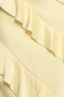 Ciao Ruffles Maxi Satin Dress