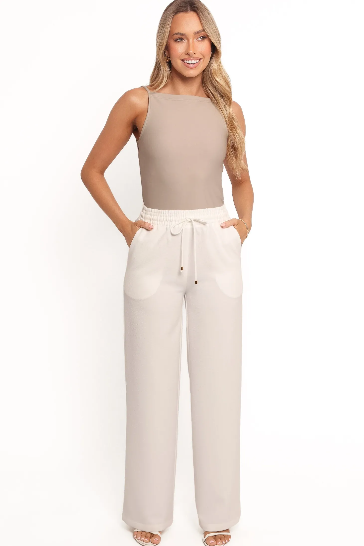 Cinch Wide Leg Crepe Pant