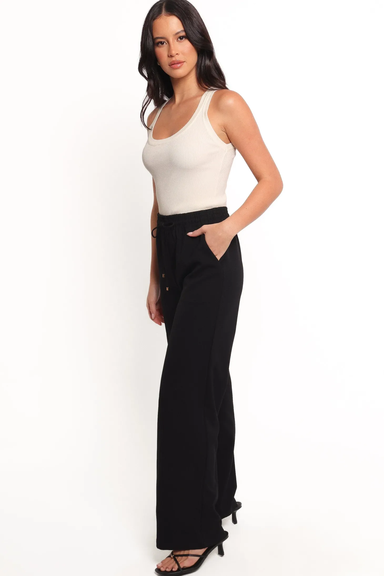 Cinch Wide Leg Crepe Pant