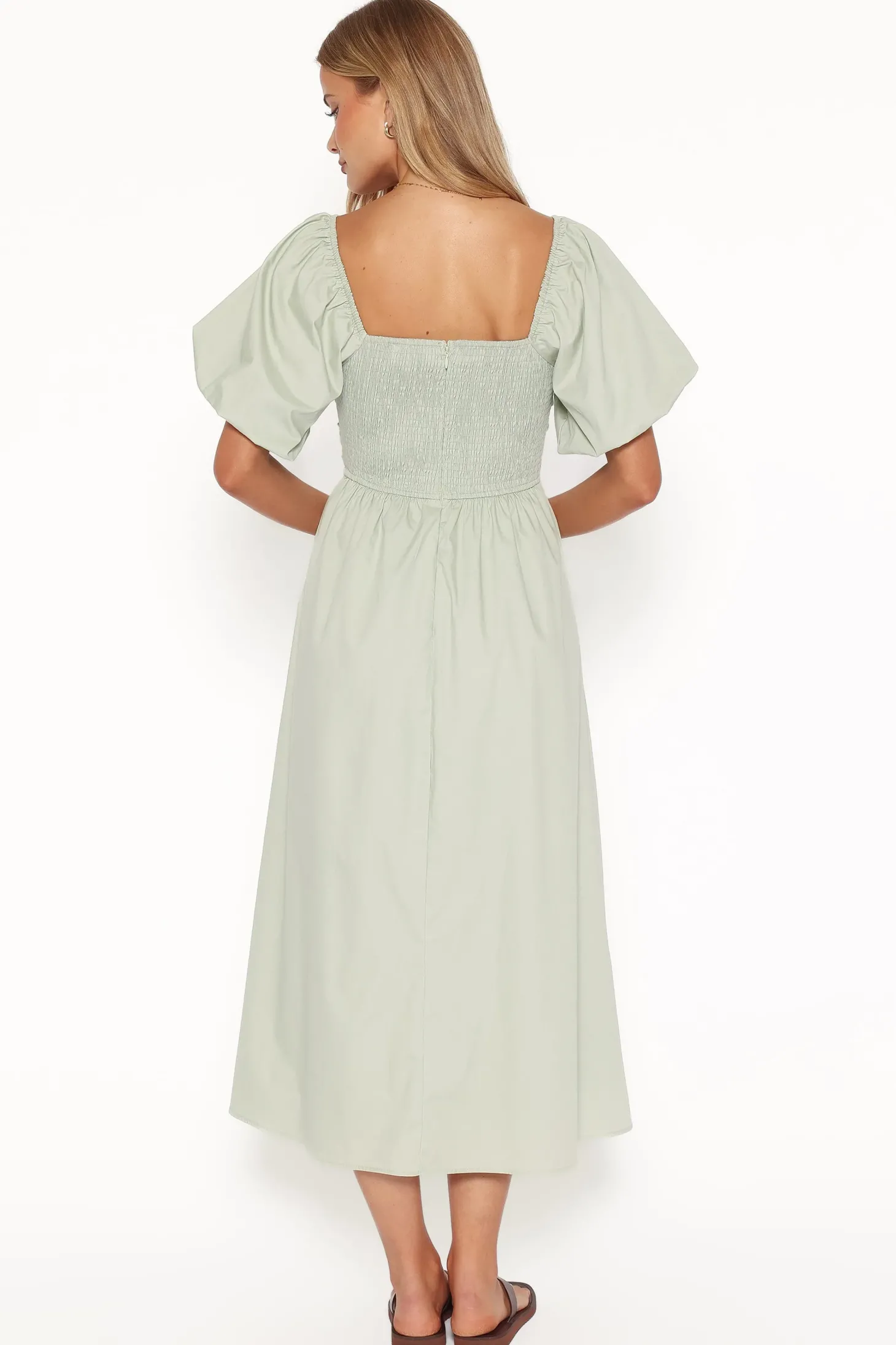 Clo Puff Sleeve Midi Dress