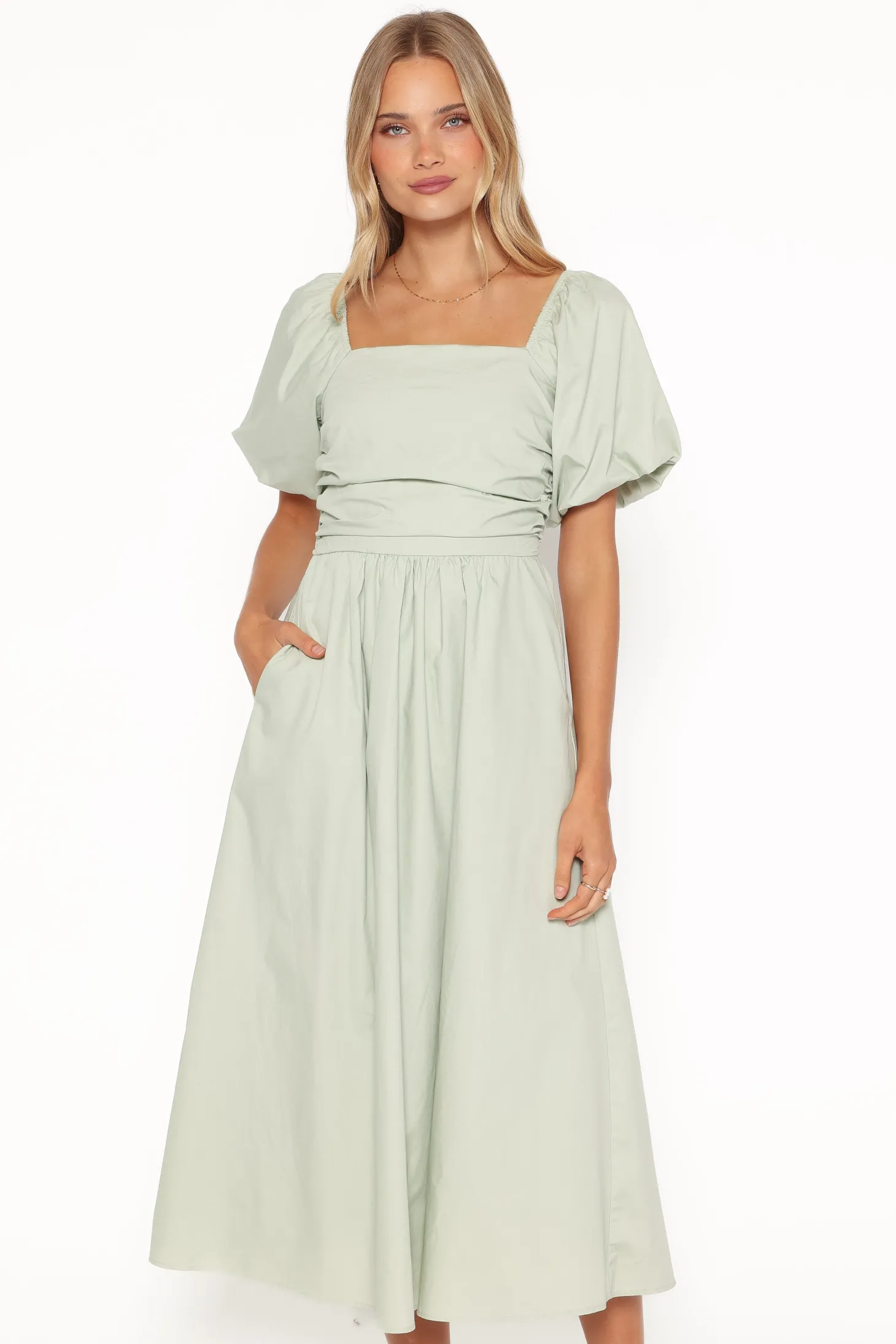 Clo Puff Sleeve Midi Dress