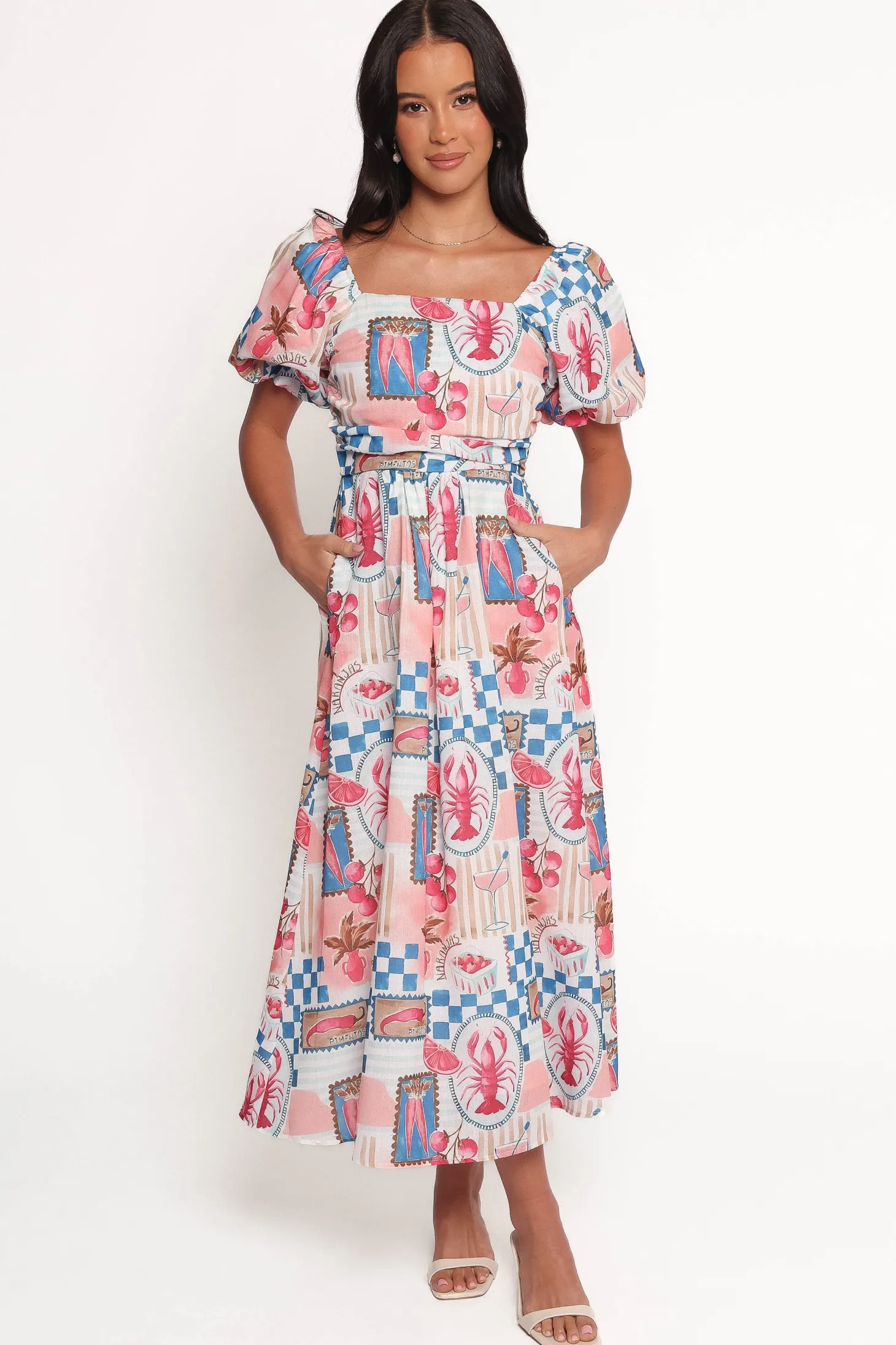 Clo Puff Sleeve Midi Dress