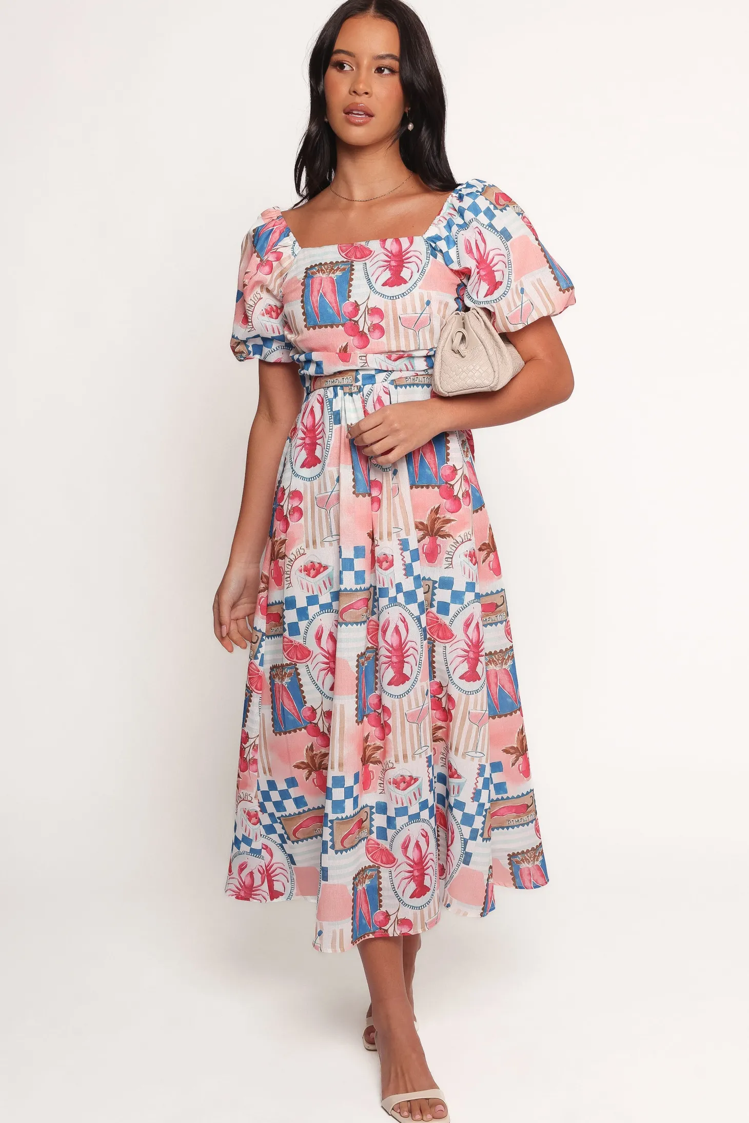 Clo Puff Sleeve Midi Dress